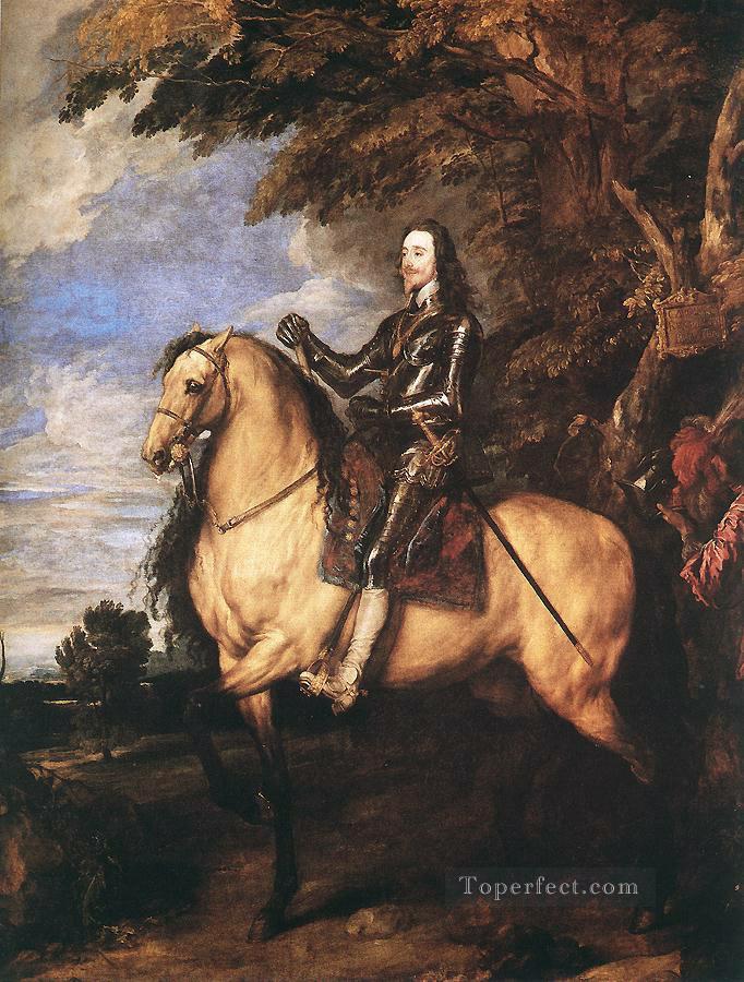 Charles I à cheval peintre de cour baroque Anthony van Dyck Peintures à l'huile